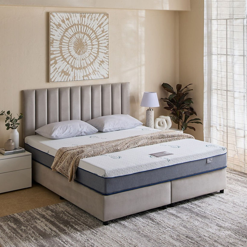 iSleepLuxe iCooltex Natura Latex Cooling Fabric Medium Firm Foam King Mattress - 200x200x25 cm - Image 10