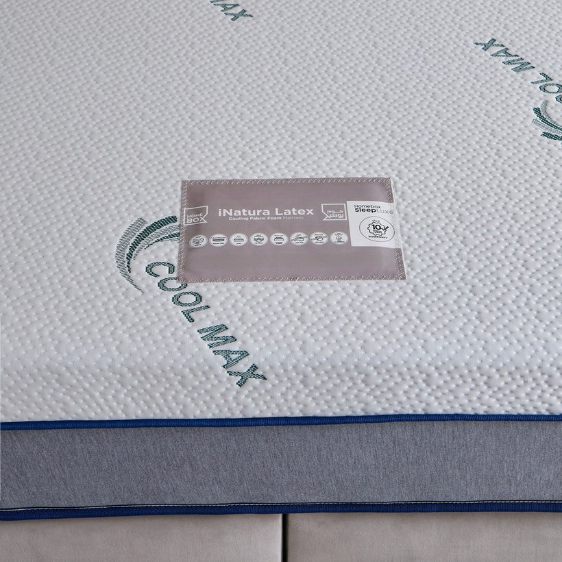 iSleepLuxe iCooltex Natura Latex Cooling Fabric Medium Firm Foam King Mattress - 200x200x25 cm - Image 11