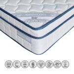 iSleepLuxe iCooltex Comfort Visco Cooling Fabric Memory Foam Bonnell Spring Mattress - 200x200x24 cm