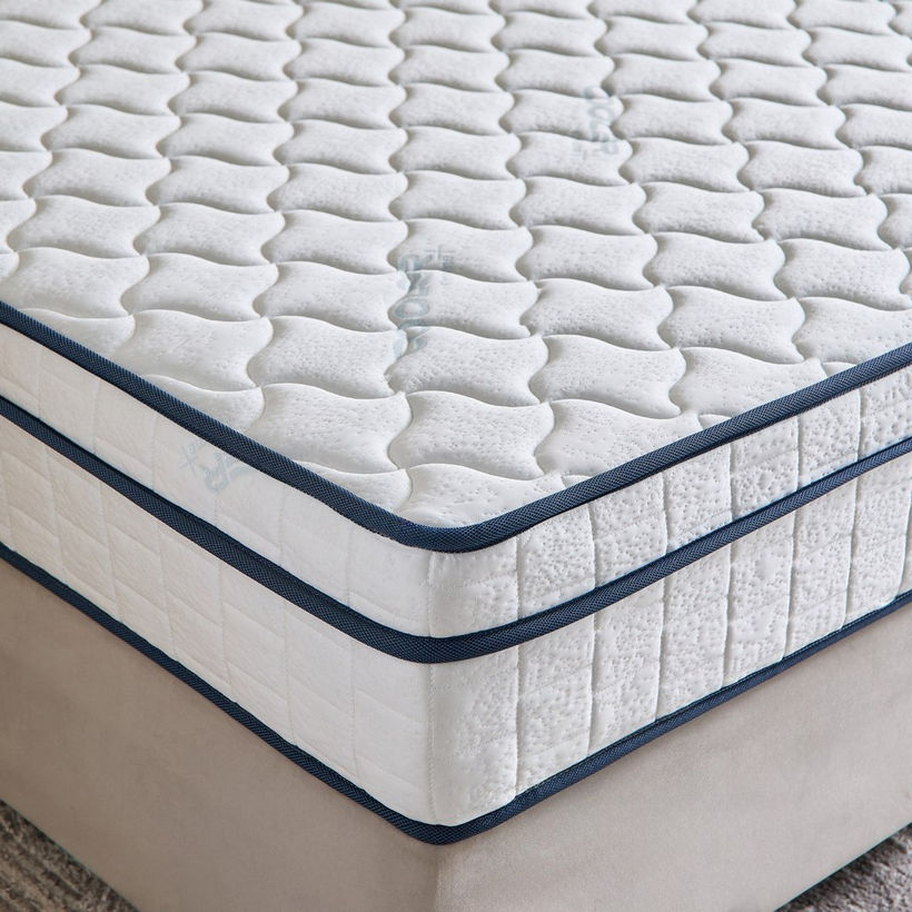 iSleepLuxe iCooltex Comfort Visco Cooling Fabric Memory Foam Bonnell Spring Mattress - 200x200x24 cm - Image 6