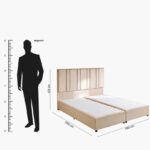 Movo Angelic Linear Upholstered King Bed - 180x200 cm