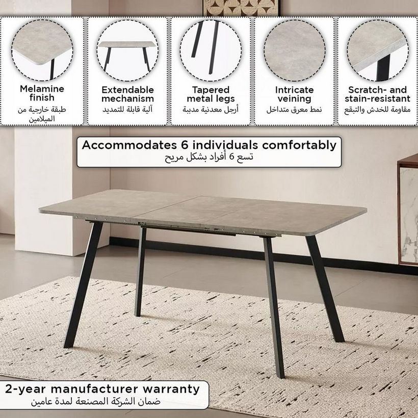 Movo Tory Urban 4-6 Seater Extendable Dining Table - Image 2
