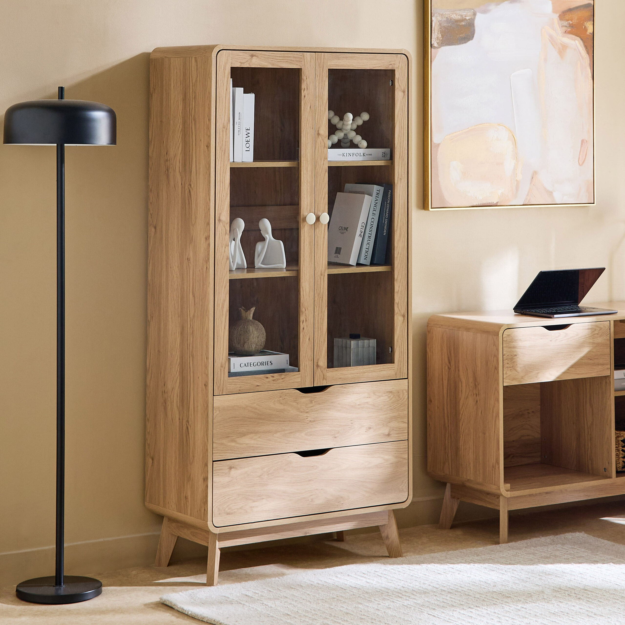 Nordica 2-Door 2-Drawer Bookcase Showcase