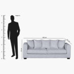 Aspen 3-Seater Fabric Sofa with 5 Cushions