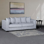 Aspen 3-Seater Fabric Sofa with 5 Cushions