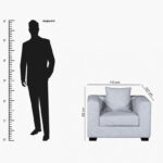 Aspen Fabric Armchair Sofa with Cushion