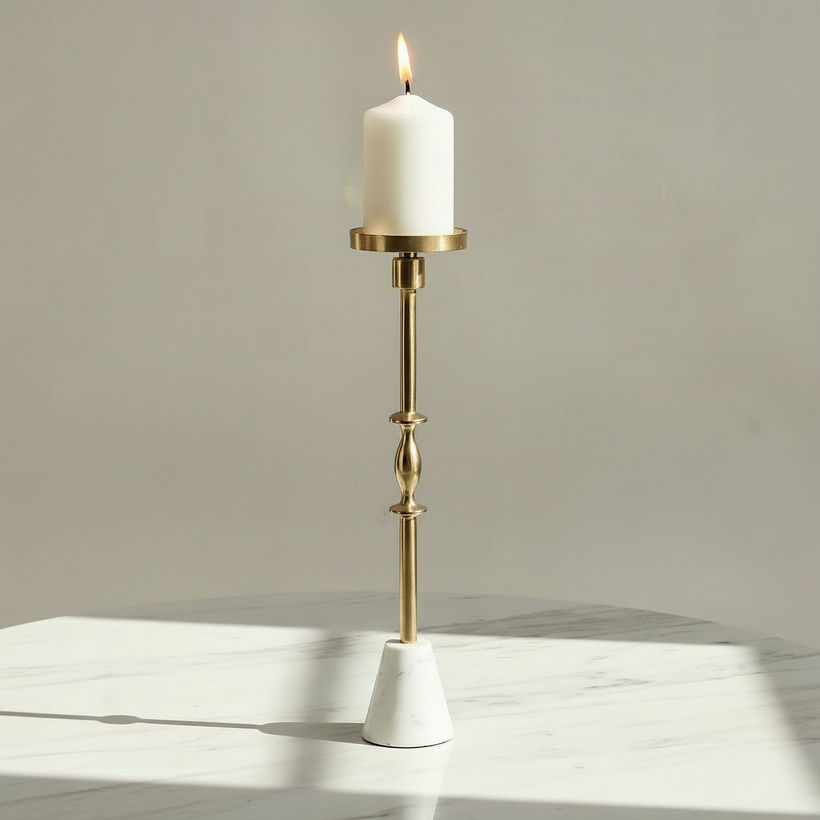 Casa Luxe Decorative Pillar Candleholder - 11x11x42 cm - Image 3