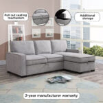Venice Next 3-Seater Reversible Easy Clean Fabric Corner Sofa Bed with Storage