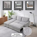 Venice Next 3-Seater Reversible Easy Clean Fabric Corner Sofa Bed with Storage