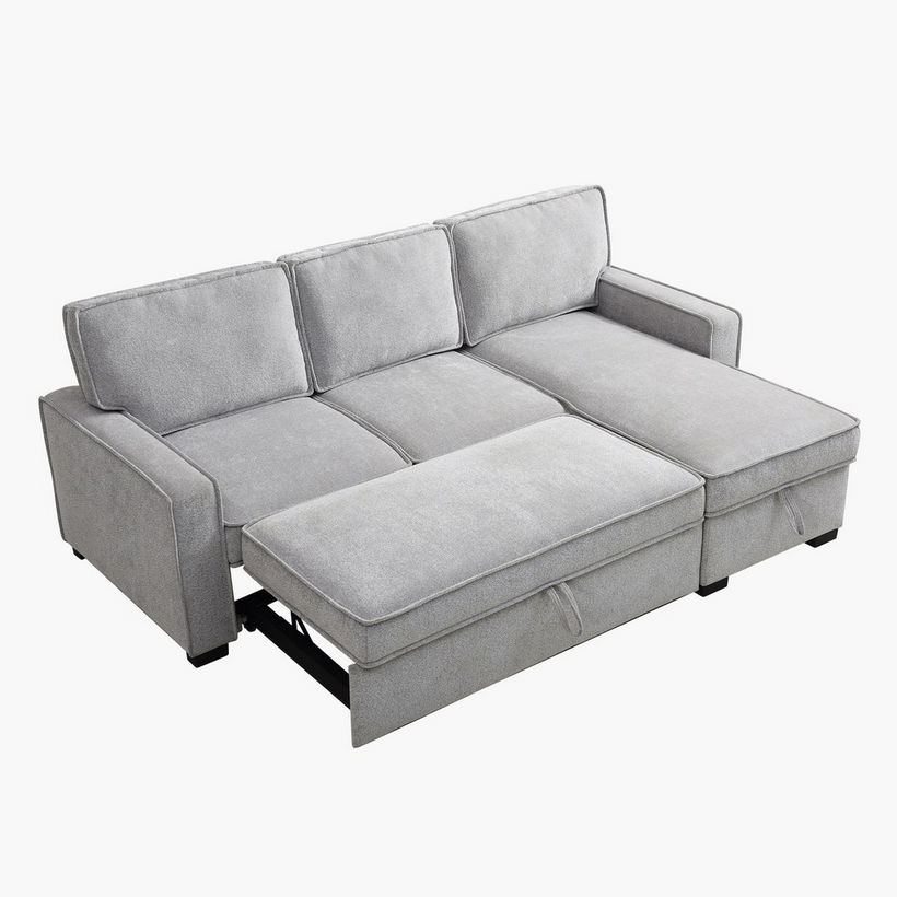 Venice Next 3-Seater Reversible Easy Clean Fabric Corner Sofa Bed with Storage - Image 12