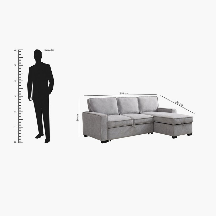 Venice Next 3-Seater Reversible Easy Clean Fabric Corner Sofa Bed with Storage - Image 17