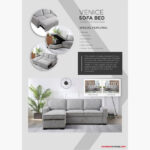 Venice Next 3-Seater Reversible Easy Clean Fabric Corner Sofa Bed with Storage