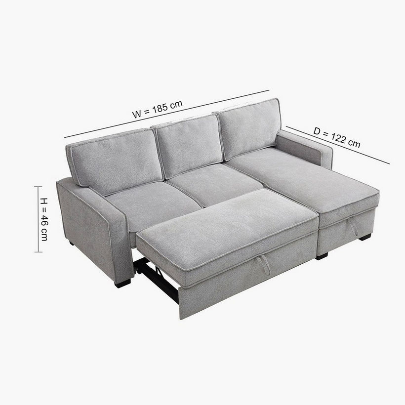 Venice Next 3-Seater Reversible Easy Clean Fabric Corner Sofa Bed with Storage - Image 19