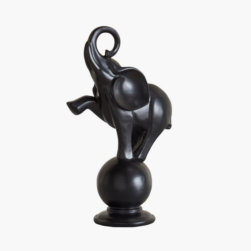 Wren Qusida Polyresin Elephant On Ball Accent - 15x8.8x26.2 cm - Image 2