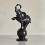 Wren Qusida Polyresin Elephant On Ball Accent - 15x8.8x26.2 cm