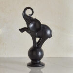 Wren Qusida Polyresin Elephant On Ball Accent - 15x8.8x26.2 cm