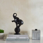 Wren Qusida Polyresin Elephant On Ball Accent - 15x8.8x26.2 cm