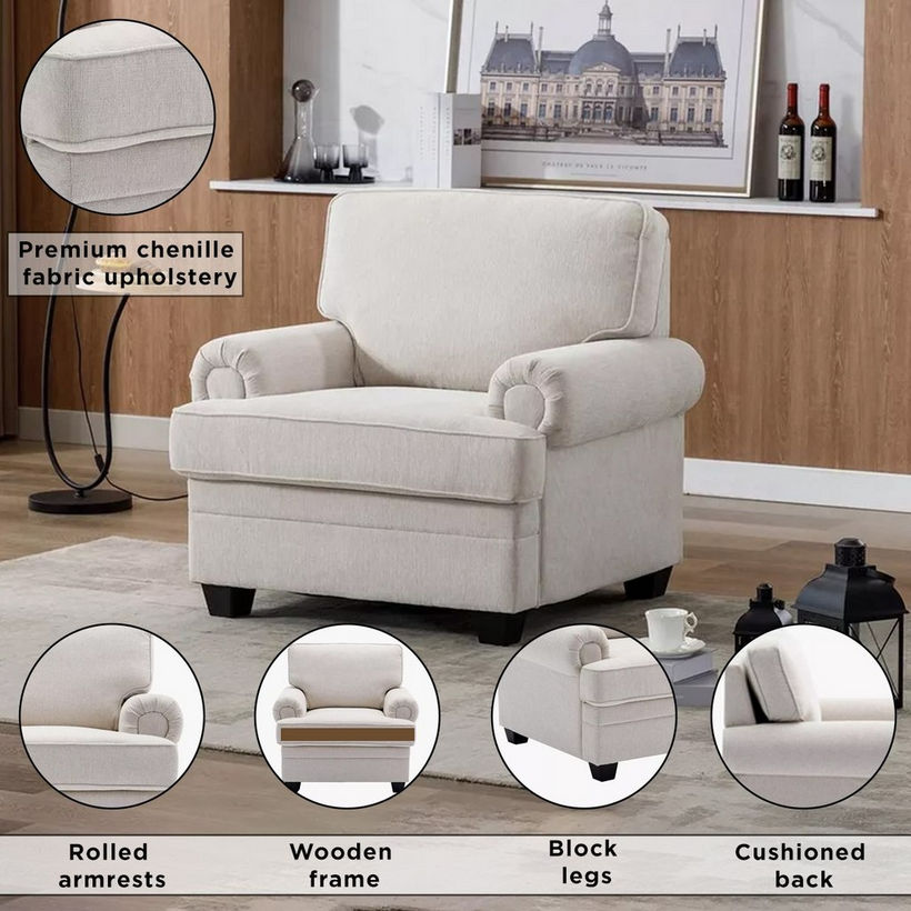 Ashton NXT Easy Clean Fabric Armchair Sofa - Image 6