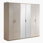 Umbria 6-Door Wardrobe with Drawer and High Gloss Mirror