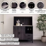 Marwell 2 Door 2 Drawer Sintered Stone Top Coffee Cabinet