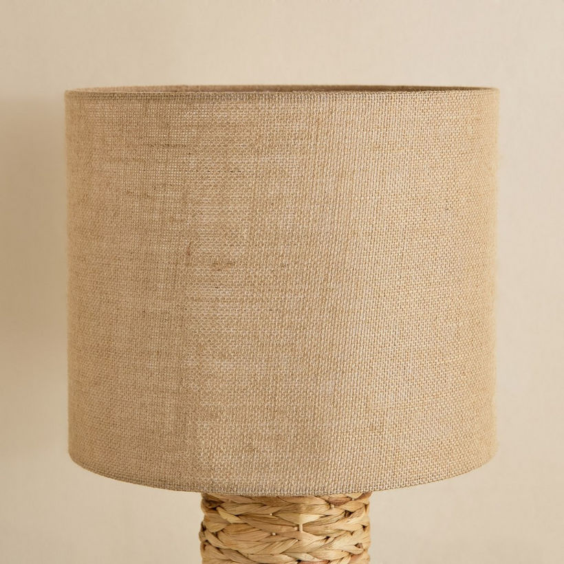 Naturel Seagrass Table Lamp with Linen Shade - 33x61 cm - Image 8