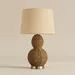 Naturel Grass Rope Table Lamp with Linen Shade - 36x62 cm - Image 11