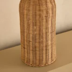 Naturel Metal Rattan Table Lamp with Fabric Linen Shade - 40x60 cm