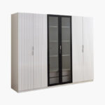 Arctic Smart 6-Door Wardrobe with Transparent Glass and 2 Drawers