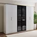 Arctic Smart 6-Door Wardrobe with Transparent Glass and 2 Drawers - Image 14