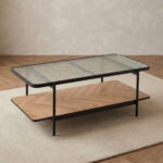 Baldwin Glass Top Coffee Table with Shelf