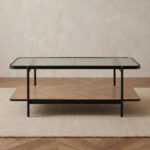 Baldwin Glass Top Coffee Table with Shelf
