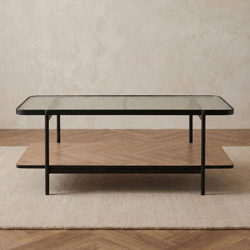 Baldwin Glass Top Coffee Table with Shelf - Image 3