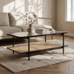 Baldwin Glass Top Coffee Table with Shelf