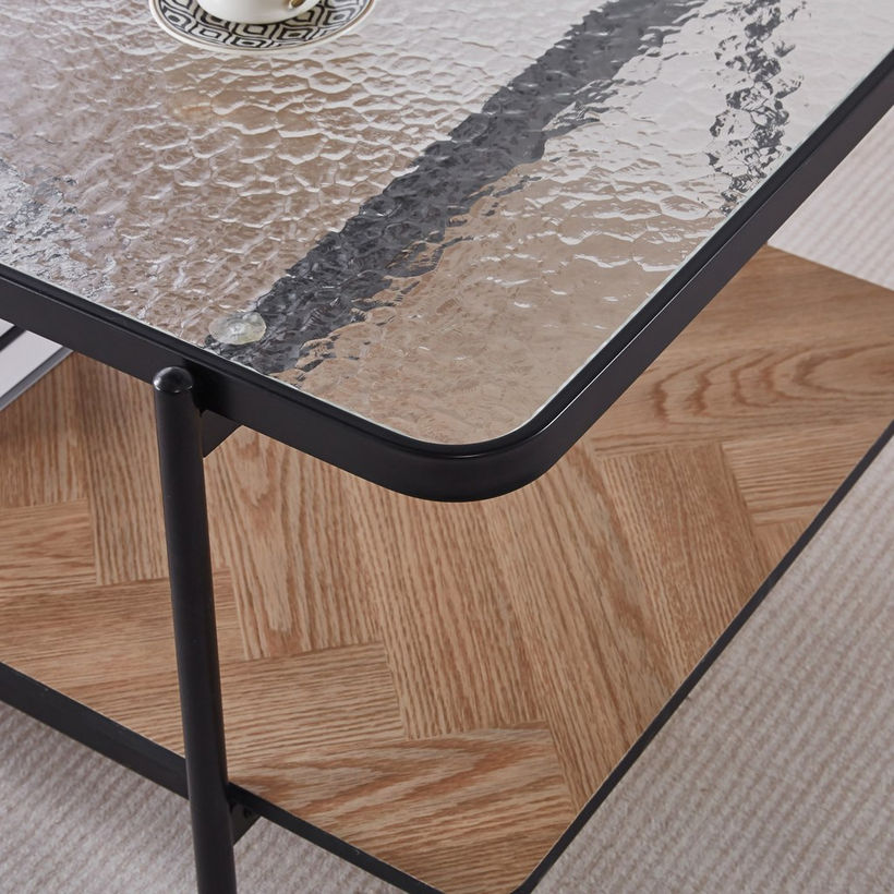 Baldwin Glass Top End Table with Shelf - Image 4