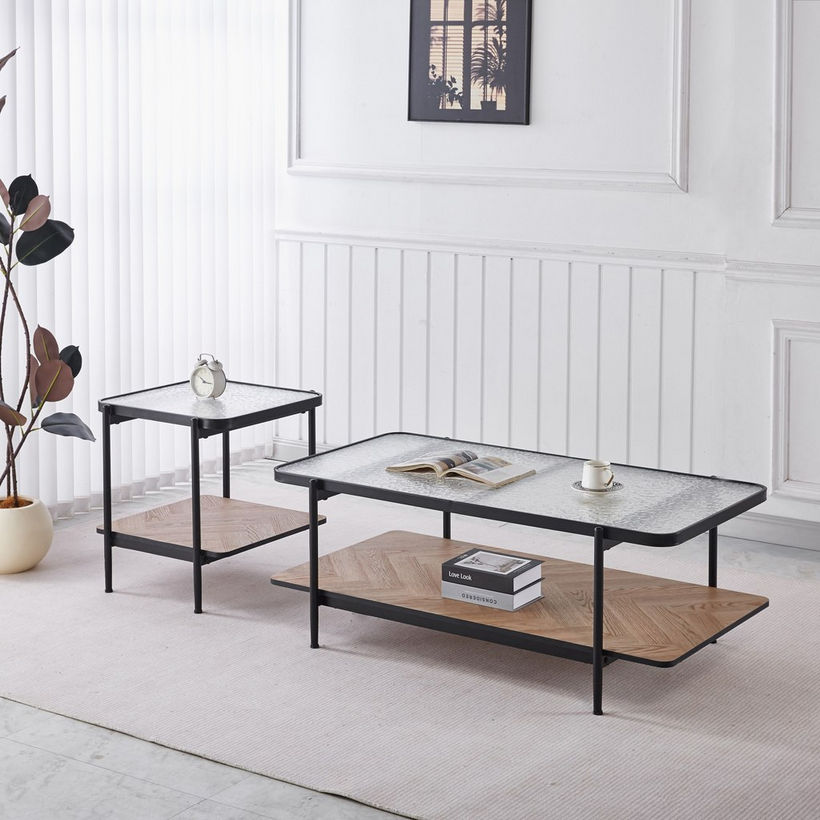 Baldwin Glass Top End Table with Shelf - Image 5