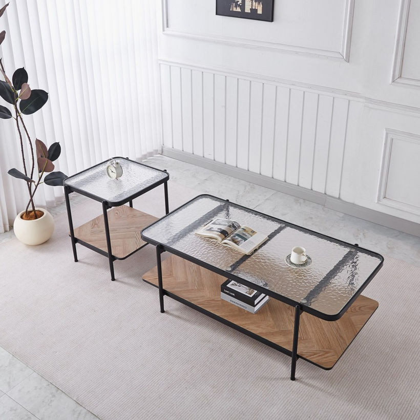 Baldwin Glass Top End Table with Shelf - Image 6