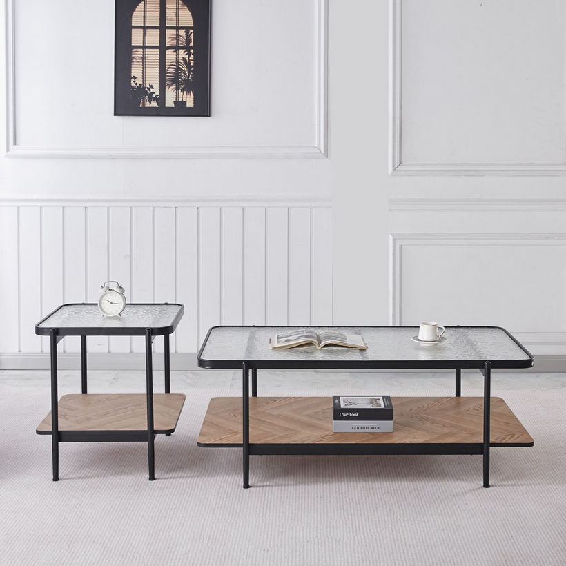 Baldwin Glass Top End Table with Shelf - Image 7