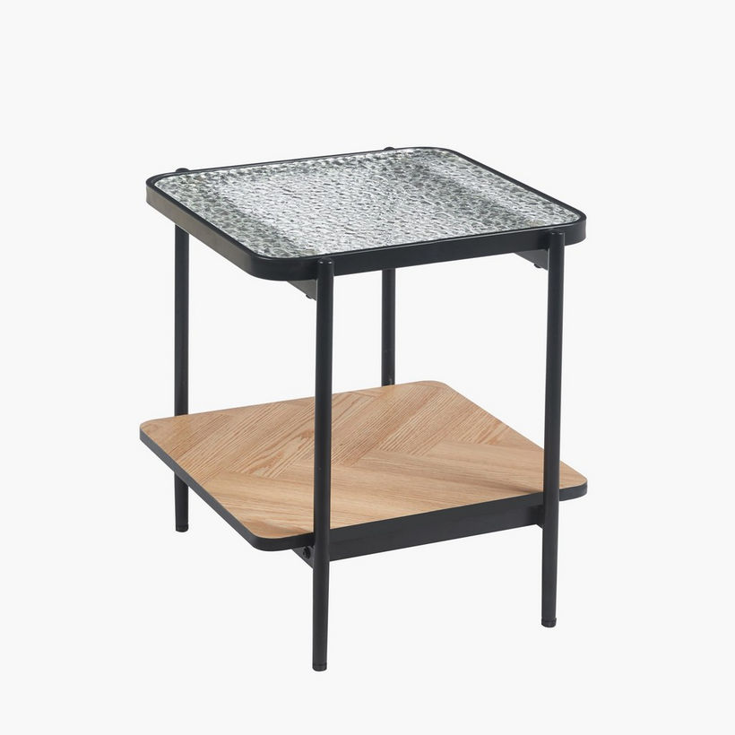 Baldwin Glass Top End Table with Shelf - Image 8