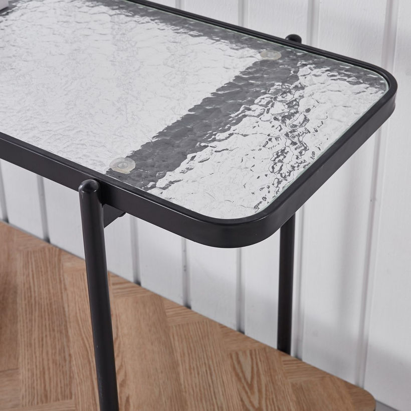 Baldwin Glass Top Console Table with Shelf - Image 4
