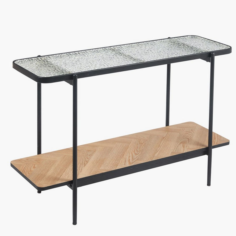 Baldwin Glass Top Console Table with Shelf - Image 7