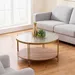 Leroy Round Glass Top Coffee Table with Shelf - Image 9