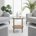 Leroy Round Glass Top End Table with Shelf - Image 9