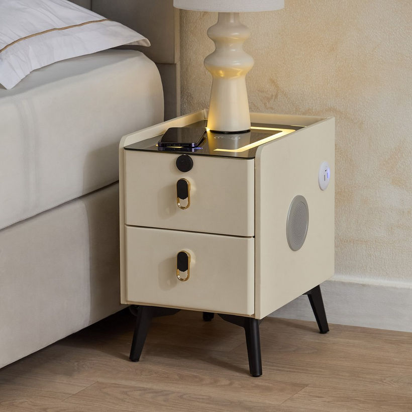 Ibiza Compact Smart 2-Drawer Compact Night Stand End Table - Image 3