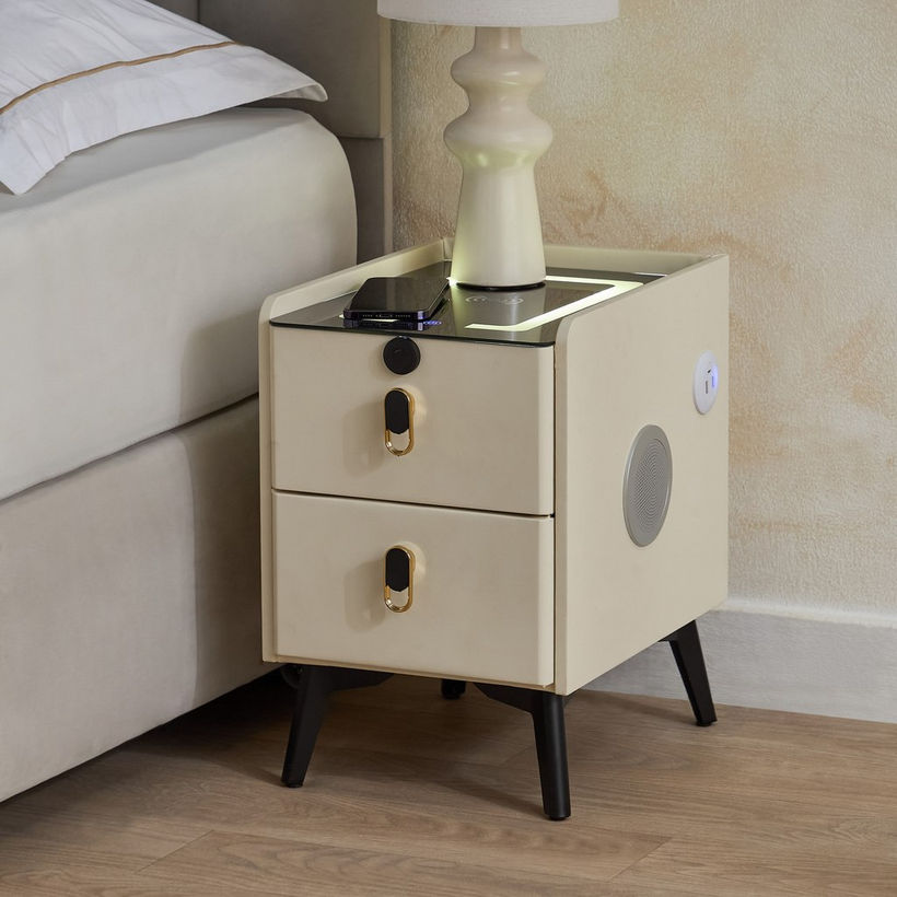 Ibiza Compact Smart 2-Drawer Compact Night Stand End Table - Image 4