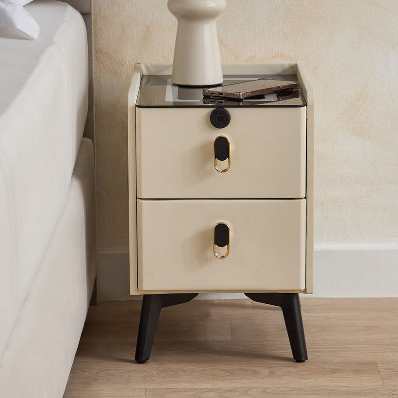 Ibiza Compact Smart 2-Drawer Compact Night Stand End Table - Image 5