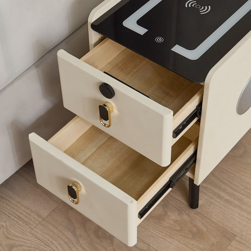 Ibiza Compact Smart 2-Drawer Compact Night Stand End Table - Image 9