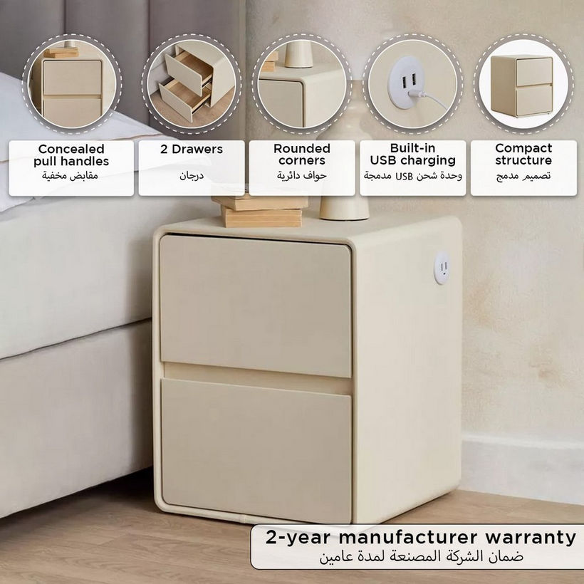 Lasberg Scanno Smart 2-Drawer Night Stand - Image 2