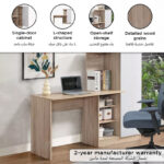 Alford Islet 1-Door Study Desk with Open Bookcase