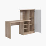 Alford Islet 1-Door Study Desk with Open Bookcase