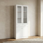 Frankfurt 6-Tier Storage Multipurpose Unit with Panel Acrylic Doors & 2 Drawers